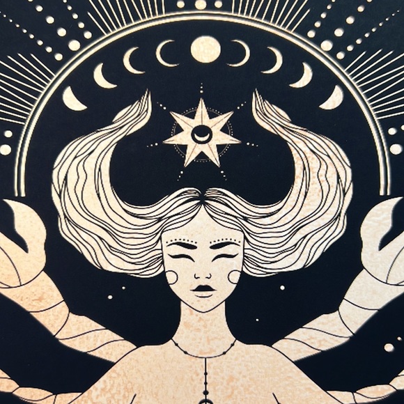 Cancer Wall Art Celestial Zodiac Horoscope Illustration Print Poster Unframed - Picture 15 of 17